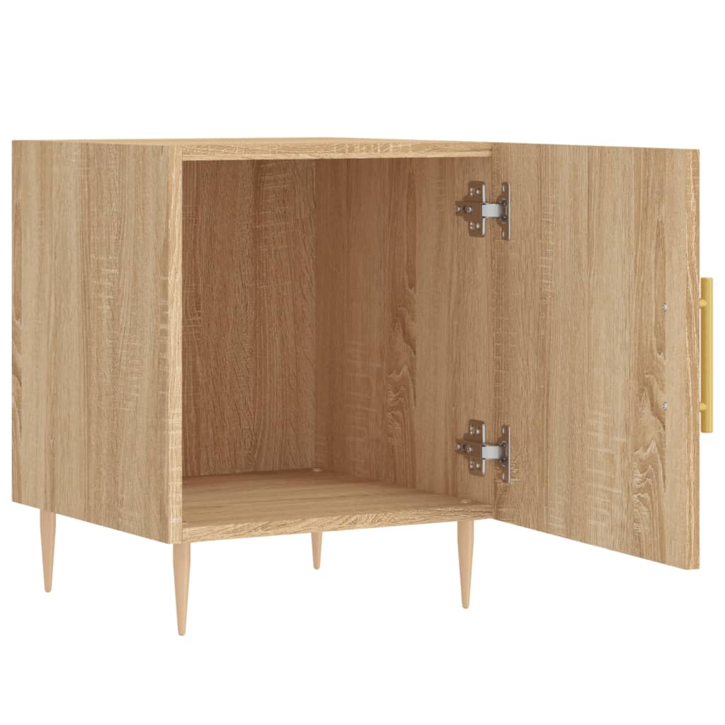 Nachtkastjes 2 st 40x40x50 cm bewerkt hout sonoma eikenkleurig is nu te koop bij PeponiXL, paradijselijk wonen!