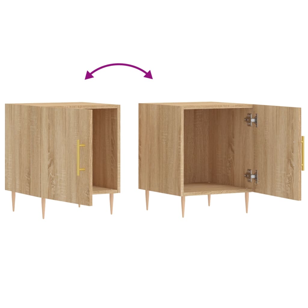 Nachtkastjes 2 st 40x40x50 cm bewerkt hout sonoma eikenkleurig is nu te koop bij PeponiXL, paradijselijk wonen!