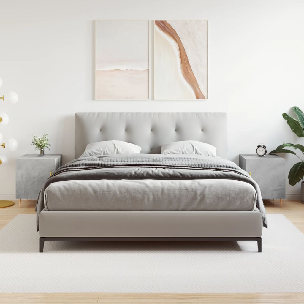 Nachtkastjes 2 st 40x40x50 cm bewerkt hout betongrijs is nu te koop bij PeponiXL, paradijselijk wonen!