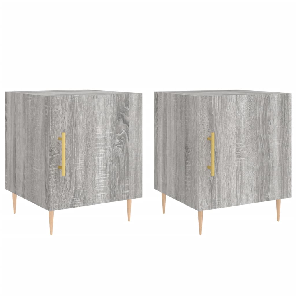 Nachtkastjes 2 st 40x40x50 cm bewerkt hout grijs sonoma eiken is nu te koop bij PeponiXL, paradijselijk wonen!