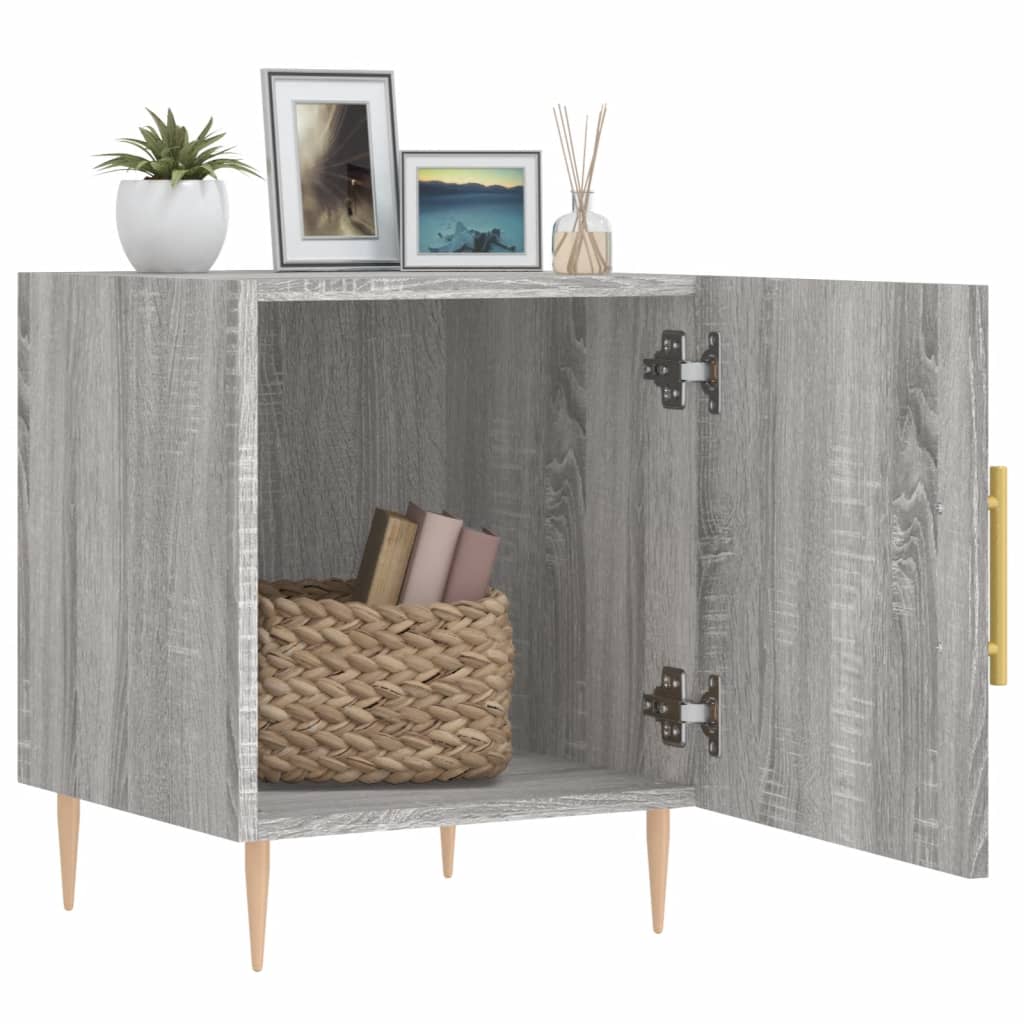 Nachtkastjes 2 st 40x40x50 cm bewerkt hout grijs sonoma eiken is nu te koop bij PeponiXL, paradijselijk wonen!
