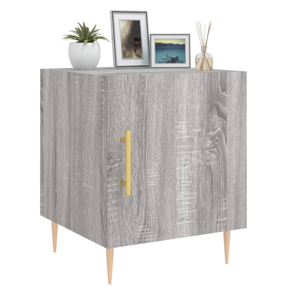 Nachtkastjes 2 st 40x40x50 cm bewerkt hout grijs sonoma eiken is nu te koop bij PeponiXL, paradijselijk wonen!