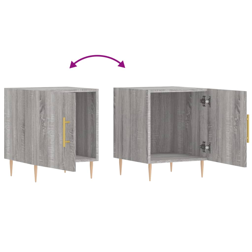 Nachtkastjes 2 st 40x40x50 cm bewerkt hout grijs sonoma eiken is nu te koop bij PeponiXL, paradijselijk wonen!
