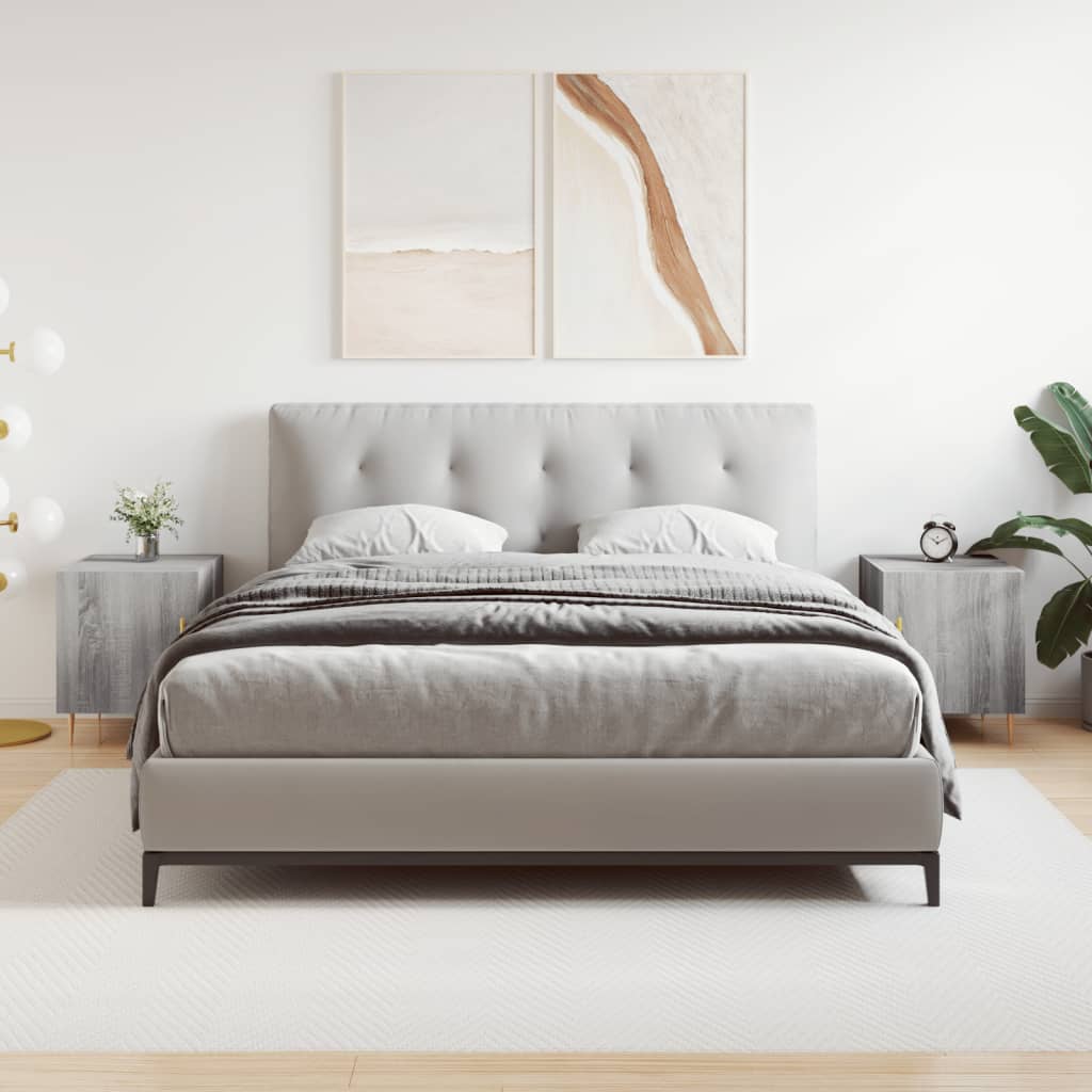 Nachtkastjes 2 st 40x40x50 cm bewerkt hout grijs sonoma eiken is nu te koop bij PeponiXL, paradijselijk wonen!