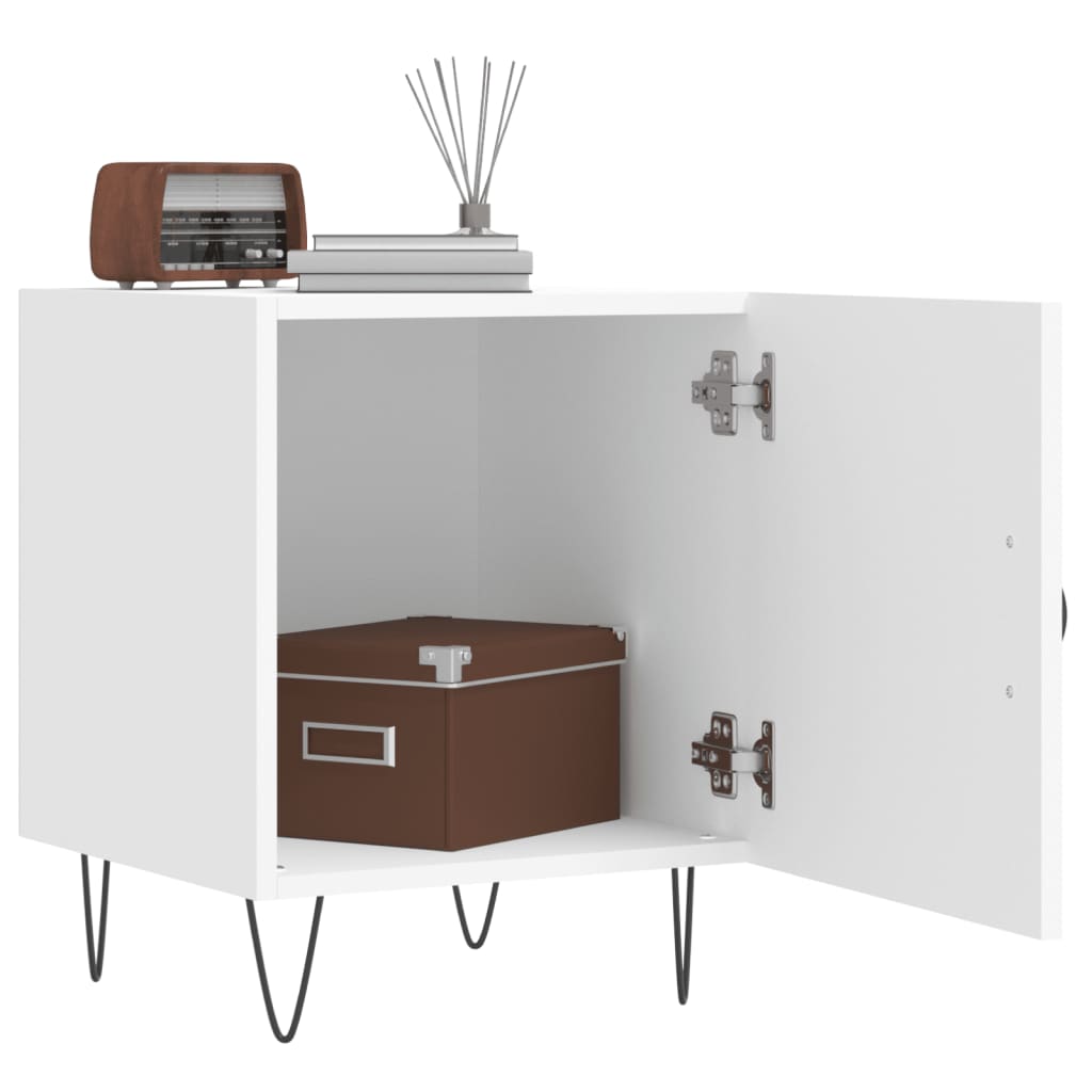 Nachtkastje 40x40x50 cm bewerkt hout wit is nu te koop bij PeponiXL, paradijselijk wonen!