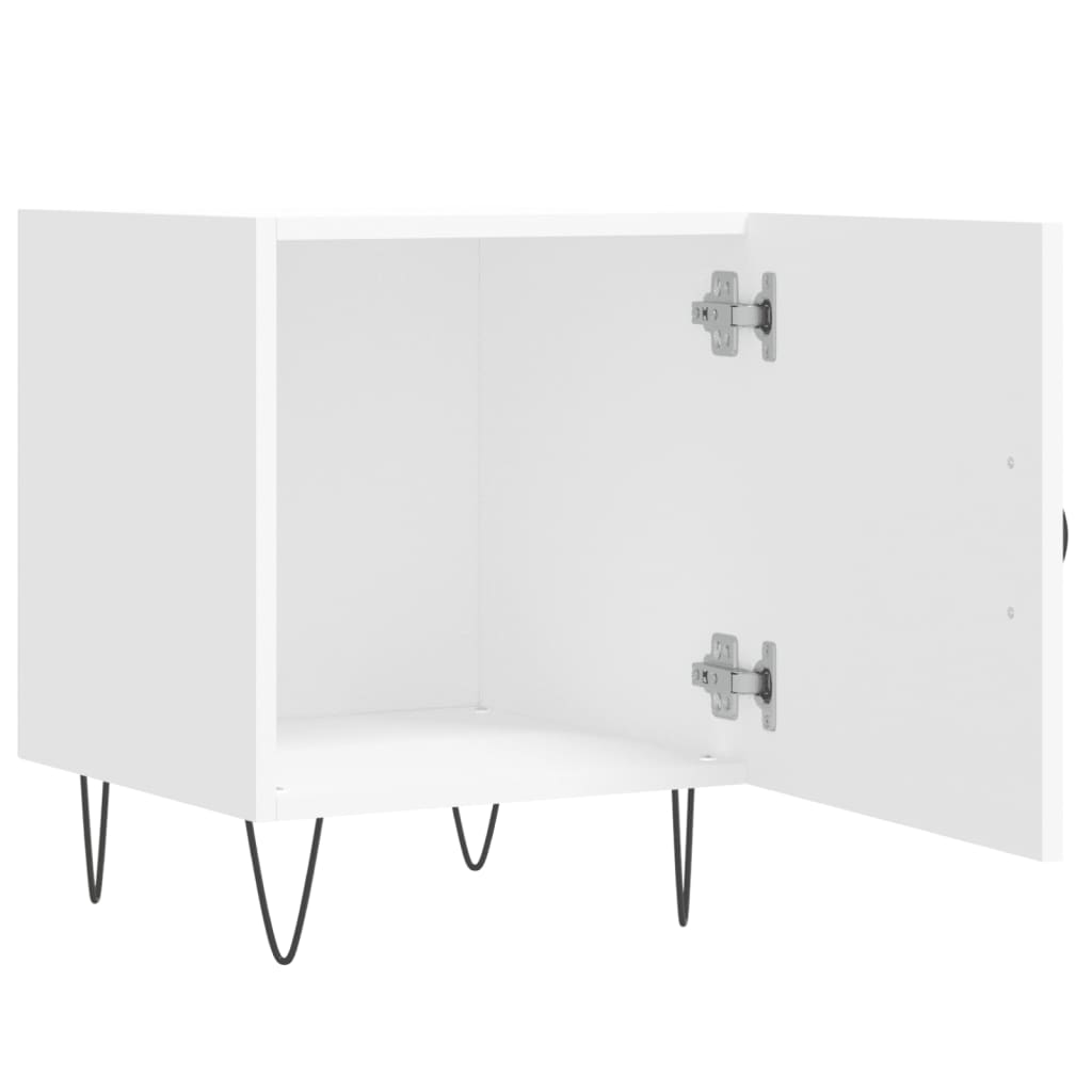 Nachtkastjes 2 st 40x40x50 cm bewerkt hout wit is nu te koop bij PeponiXL, paradijselijk wonen!