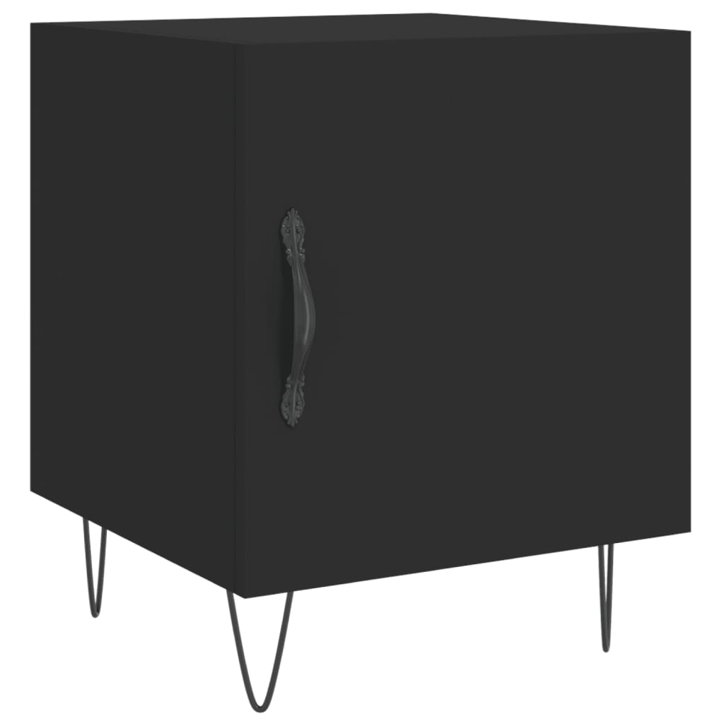 Nachtkastjes 2 st 40x40x50 cm bewerkt hout zwart is nu te koop bij PeponiXL, paradijselijk wonen!