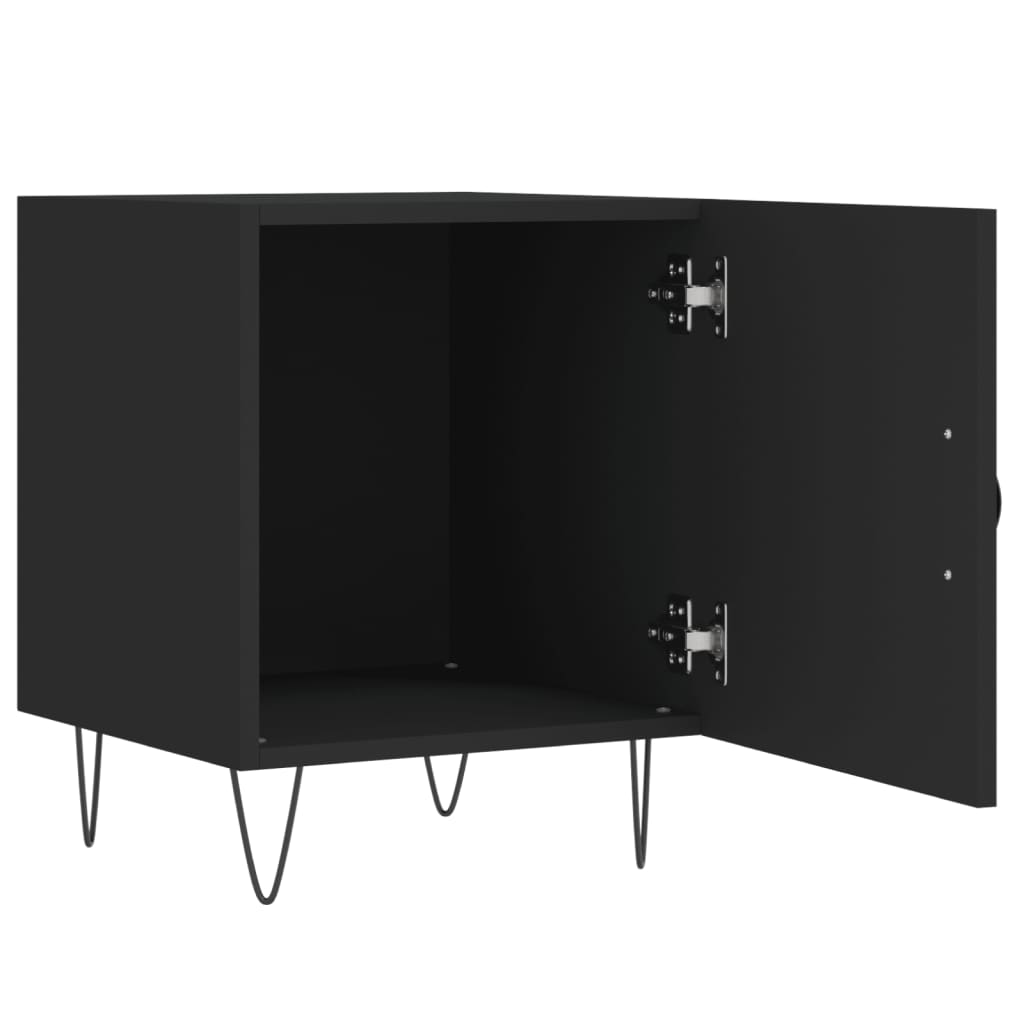 Nachtkastjes 2 st 40x40x50 cm bewerkt hout zwart is nu te koop bij PeponiXL, paradijselijk wonen!