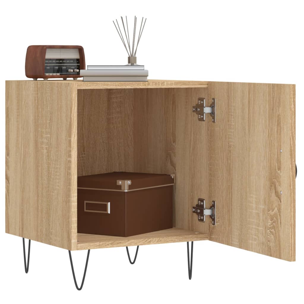 Nachtkastje 40x40x50 cm bewerkt hout sonoma eikenkleurig is nu te koop bij PeponiXL, paradijselijk wonen!