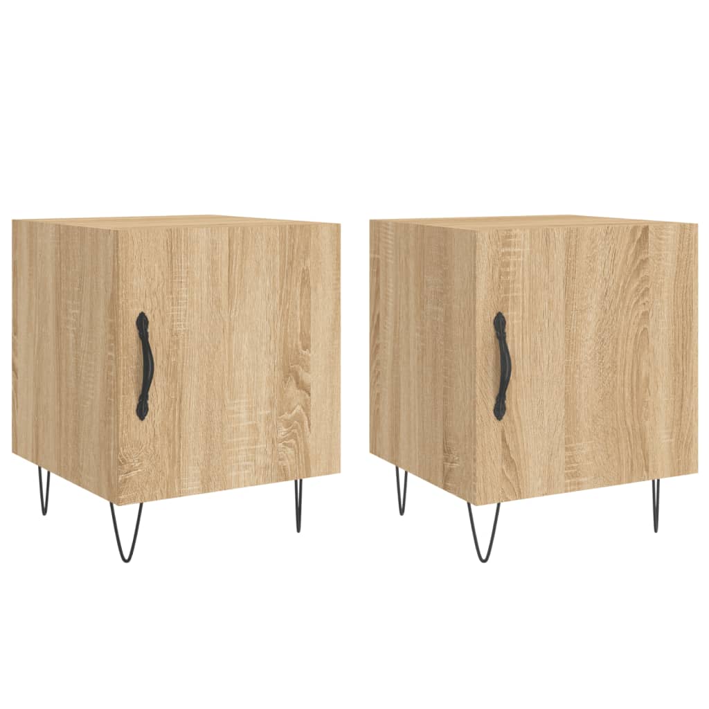 Nachtkastjes 2 st 40x40x50 cm bewerkt hout sonoma eikenkleurig is nu te koop bij PeponiXL, paradijselijk wonen!