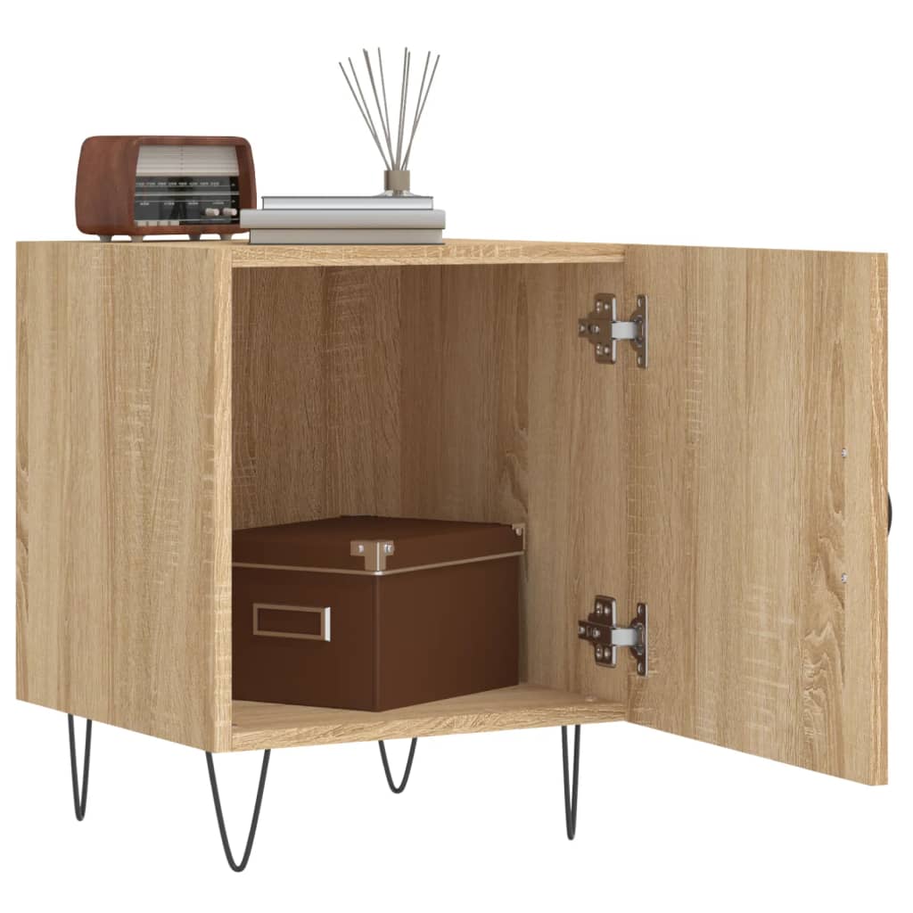 Nachtkastjes 2 st 40x40x50 cm bewerkt hout sonoma eikenkleurig is nu te koop bij PeponiXL, paradijselijk wonen!