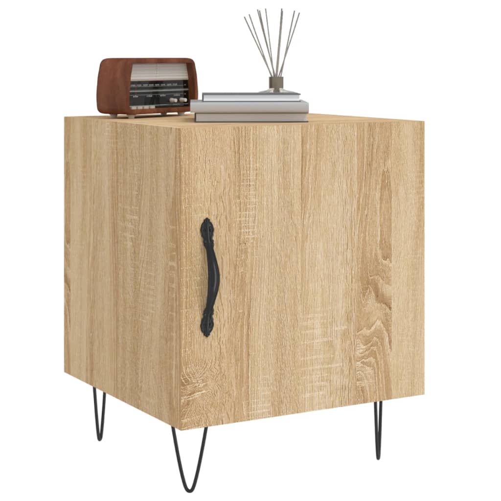 Nachtkastjes 2 st 40x40x50 cm bewerkt hout sonoma eikenkleurig is nu te koop bij PeponiXL, paradijselijk wonen!