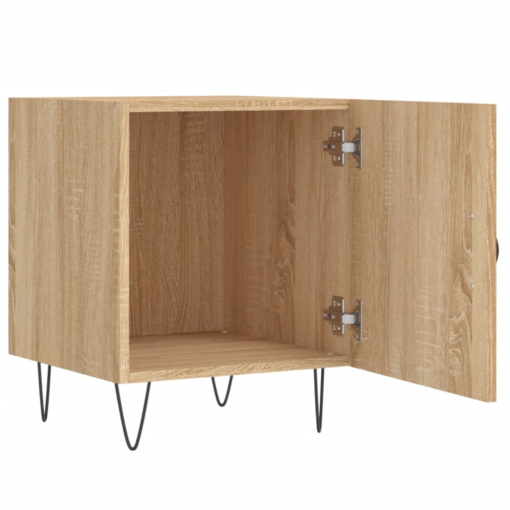 Nachtkastjes 2 st 40x40x50 cm bewerkt hout sonoma eikenkleurig is nu te koop bij PeponiXL, paradijselijk wonen!
