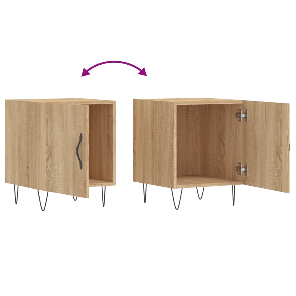 Nachtkastjes 2 st 40x40x50 cm bewerkt hout sonoma eikenkleurig is nu te koop bij PeponiXL, paradijselijk wonen!