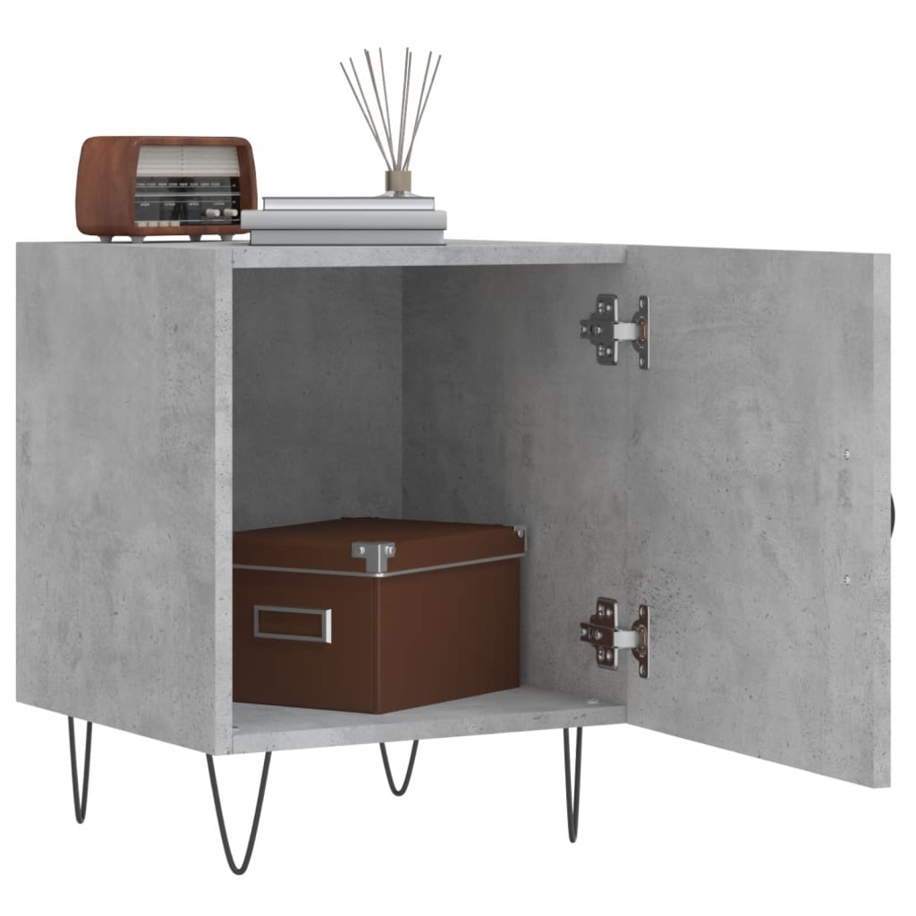 Nachtkastjes 2 st 40x40x50 cm bewerkt hout betongrijs is nu te koop bij PeponiXL, paradijselijk wonen!