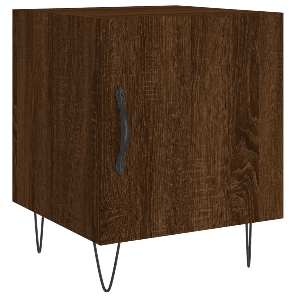 Nachtkastje 40x40x50 cm bewerkt hout bruin eikenkleur is nu te koop bij PeponiXL, paradijselijk wonen!