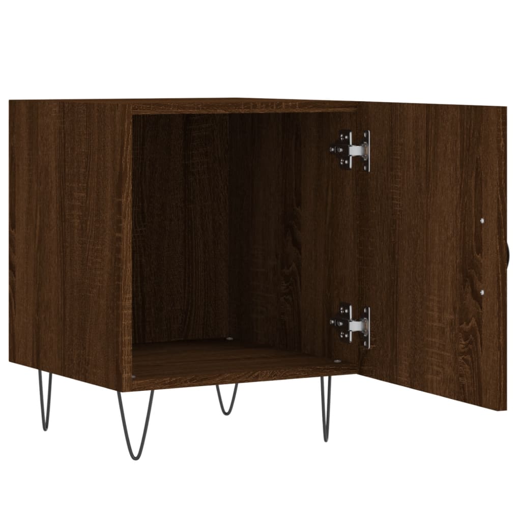 Nachtkastje 40x40x50 cm bewerkt hout bruin eikenkleur is nu te koop bij PeponiXL, paradijselijk wonen!