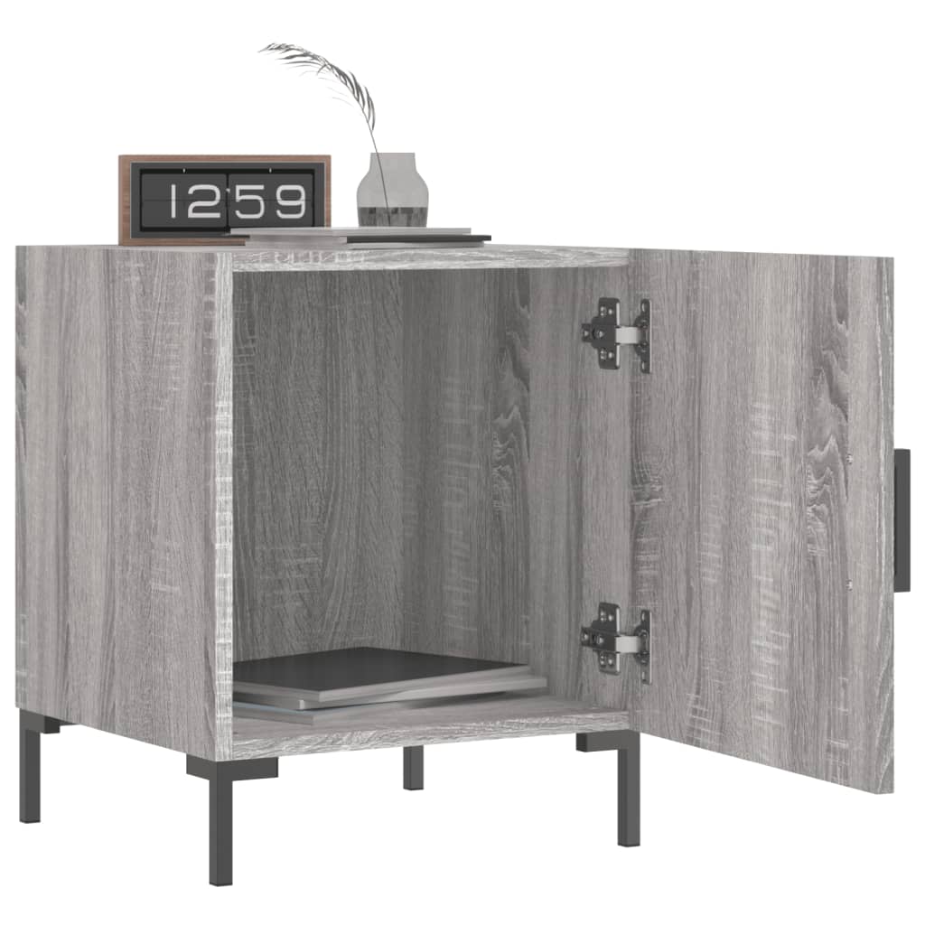 Nachtkastjes 2 st 40x40x50 cm bewerkt hout grijs sonoma eiken is nu te koop bij PeponiXL, paradijselijk wonen!