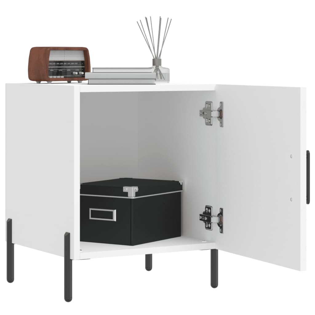 Nachtkastjes 2 st 40x40x50 cm bewerkt hout wit is nu te koop bij PeponiXL, paradijselijk wonen!