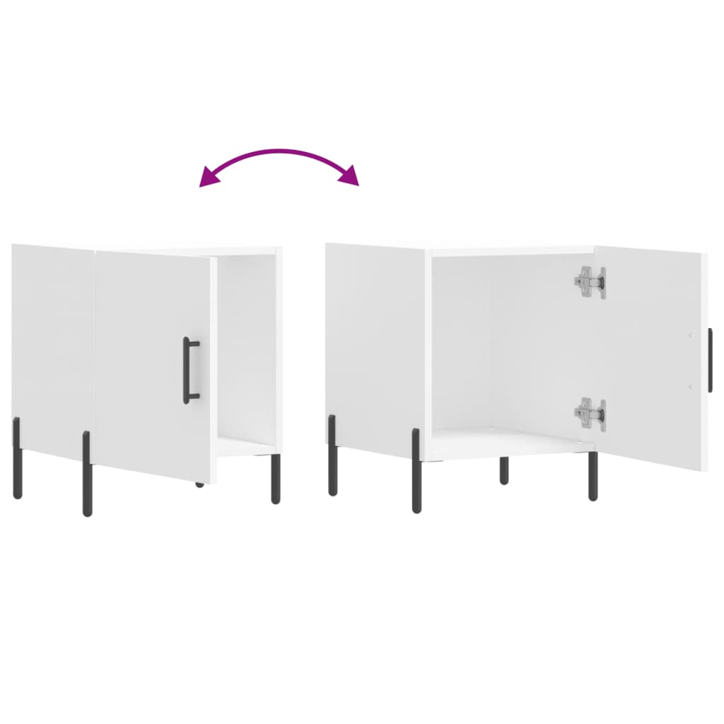 Nachtkastjes 2 st 40x40x50 cm bewerkt hout wit is nu te koop bij PeponiXL, paradijselijk wonen!