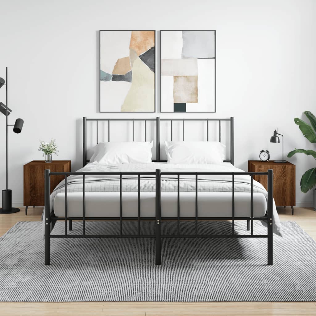 Nachtkastjes 2 st 40x40x50 cm bewerkt hout bruin eikenkleur is nu te koop bij PeponiXL, paradijselijk wonen!