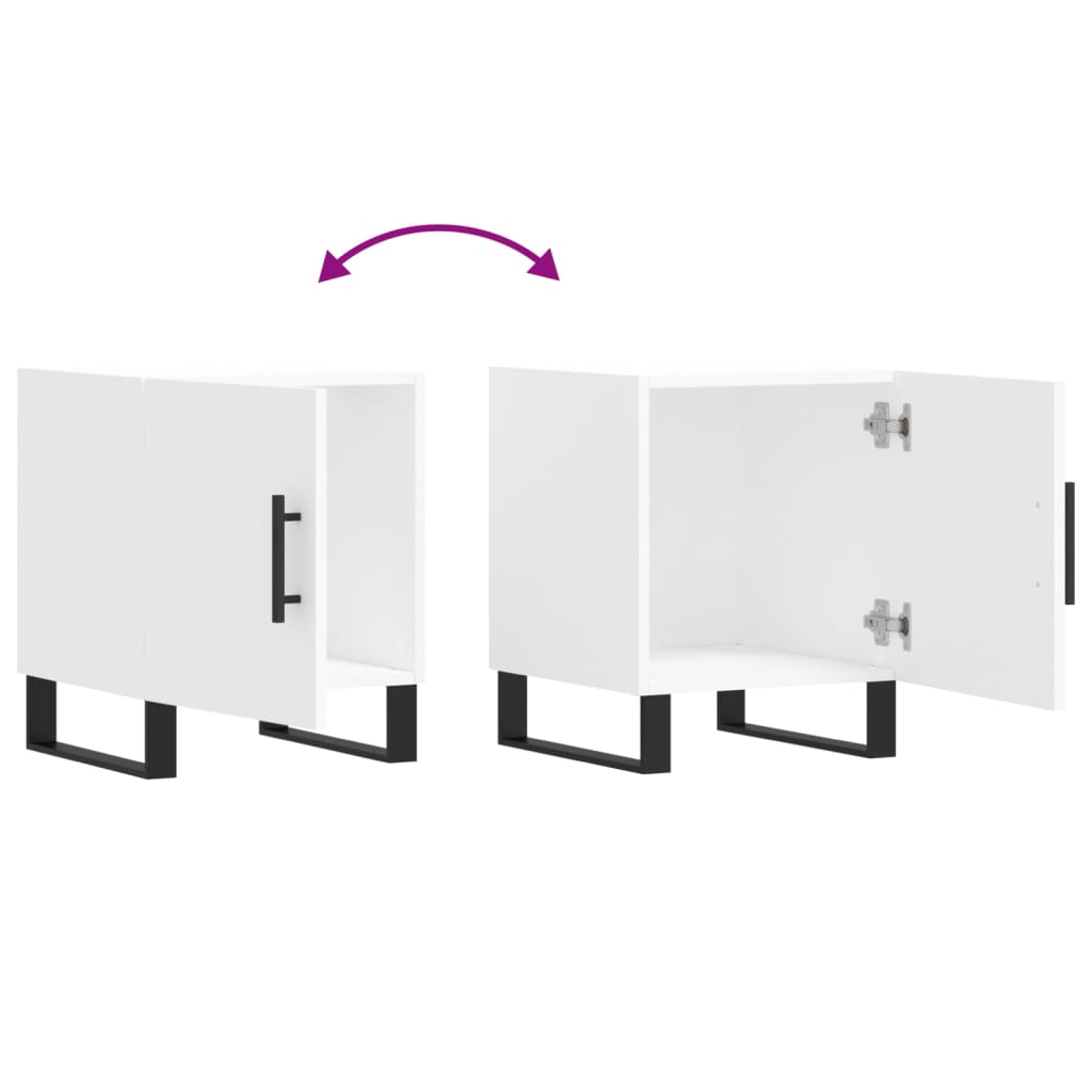 Nachtkastjes 2 st 40x40x50 cm bewerkt hout wit is nu te koop bij PeponiXL, paradijselijk wonen!