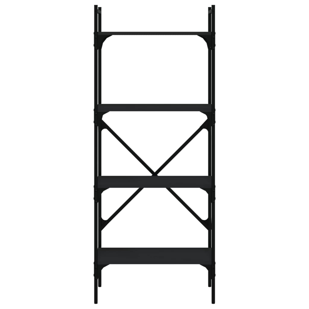 Boekenkast 4-laags 56x31,5x138,5 cm bewerkt hout zwart is nu te koop bij PeponiXL, paradijselijk wonen!