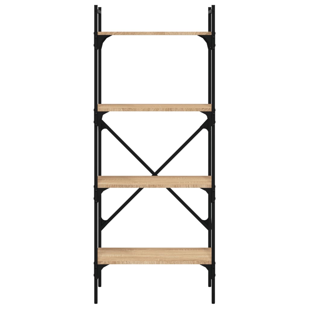 Boekenkast 4-laags 56x31,5x138,5 cm bewerkt hout sonoma eiken is nu te koop bij PeponiXL, paradijselijk wonen!