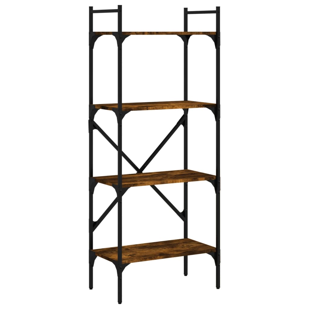 Boekenkast 4-laags 56x31,5x138,5 cm bewerkt hout gerookt eiken is nu te koop bij PeponiXL, paradijselijk wonen!