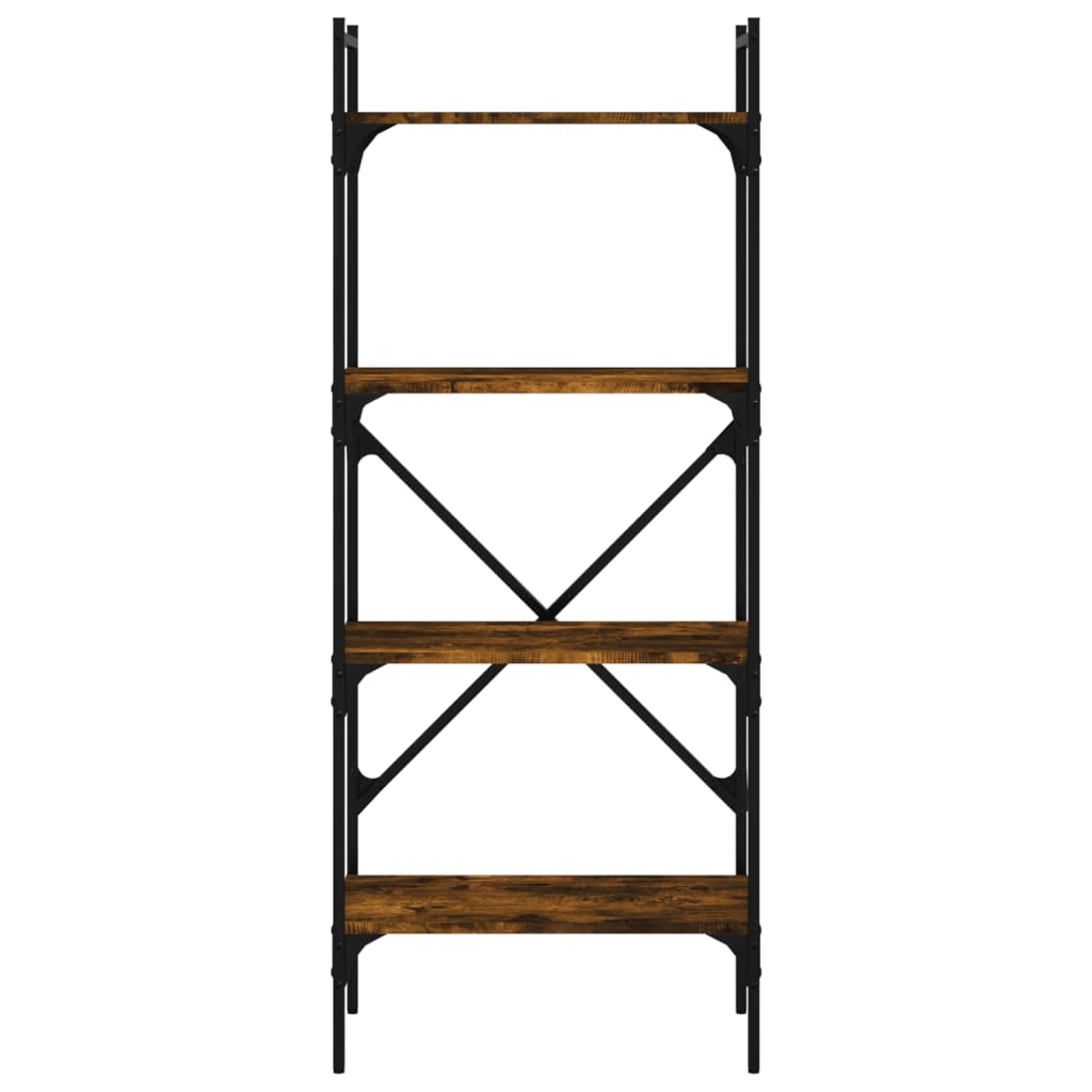 Boekenkast 4-laags 56x31,5x138,5 cm bewerkt hout gerookt eiken is nu te koop bij PeponiXL, paradijselijk wonen!