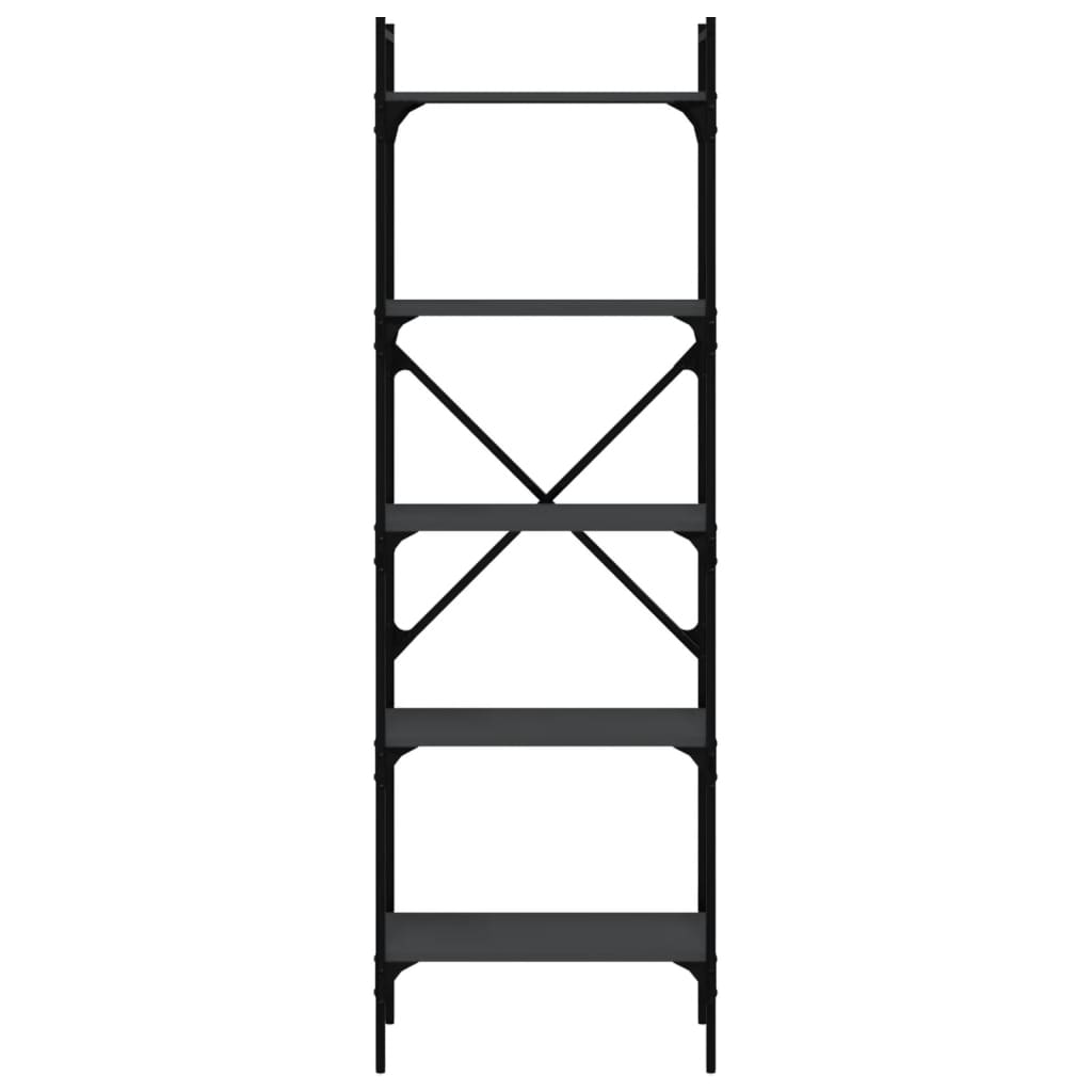 Boekenkast 5-laags 56x31,5x174 cm bewerkt hout zwart is nu te koop bij PeponiXL, paradijselijk wonen!