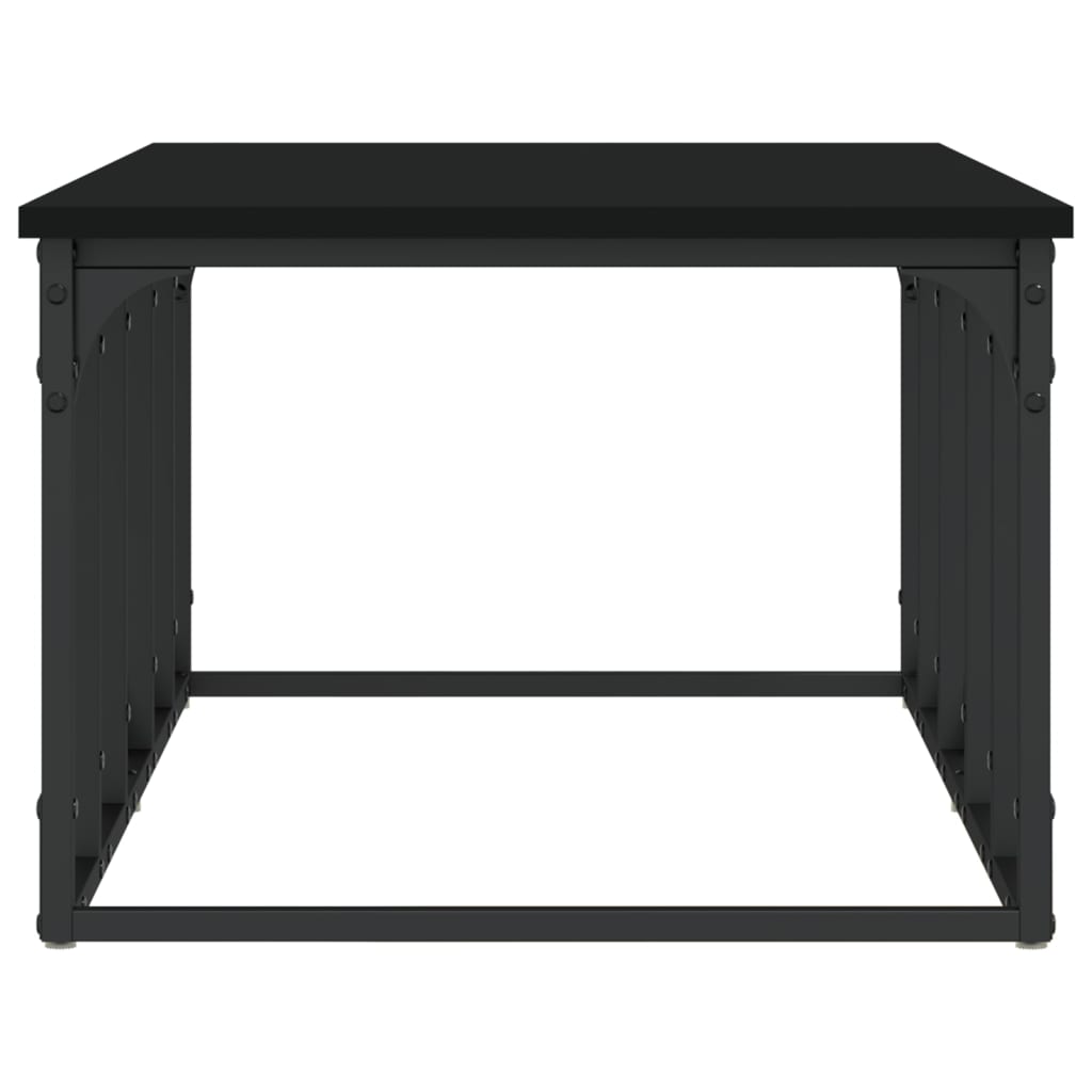 Salontafel 100x50x35,5 cm bewerkt hout zwart is nu te koop bij PeponiXL, paradijselijk wonen!