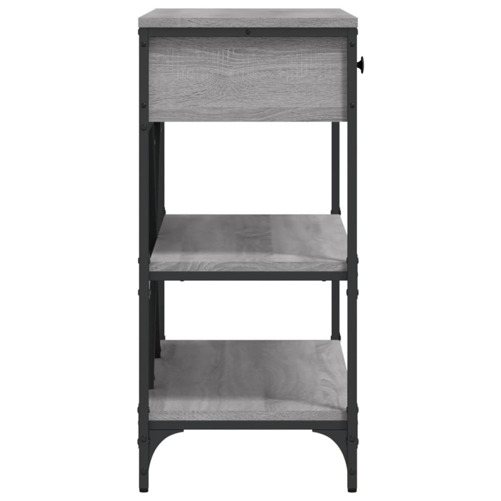 Wandtafel met lades en schappen bewerkt hout grijs sonoma eiken is nu te koop bij PeponiXL, paradijselijk wonen!