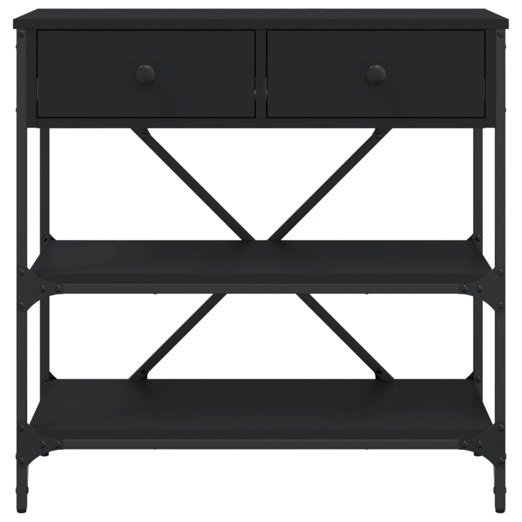 Wandtafel 75x34,5x75 cm bewerkt hout zwart is nu te koop bij PeponiXL, paradijselijk wonen!