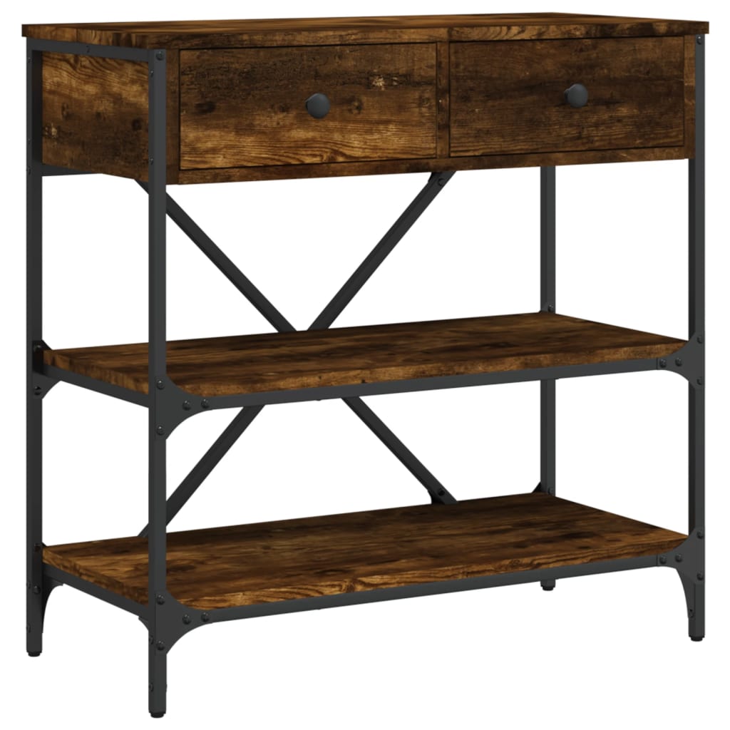 Wandtafel 75x34,5x75 cm bewerkt hout gerookt eikenkleurig is nu te koop bij PeponiXL, paradijselijk wonen!