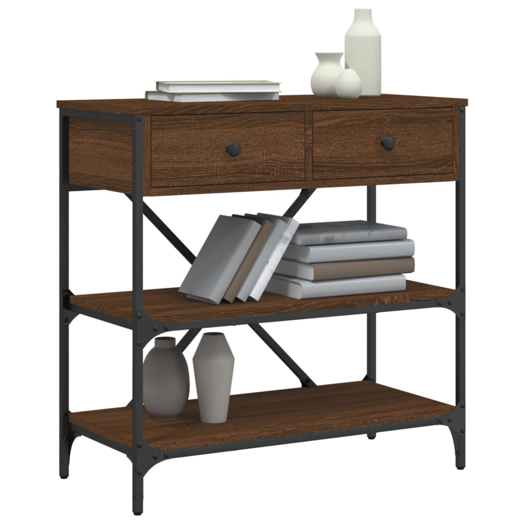 Wandtafel 75x34,5x75 cm bewerkt hout bruin eikenkleur is nu te koop bij PeponiXL, paradijselijk wonen!