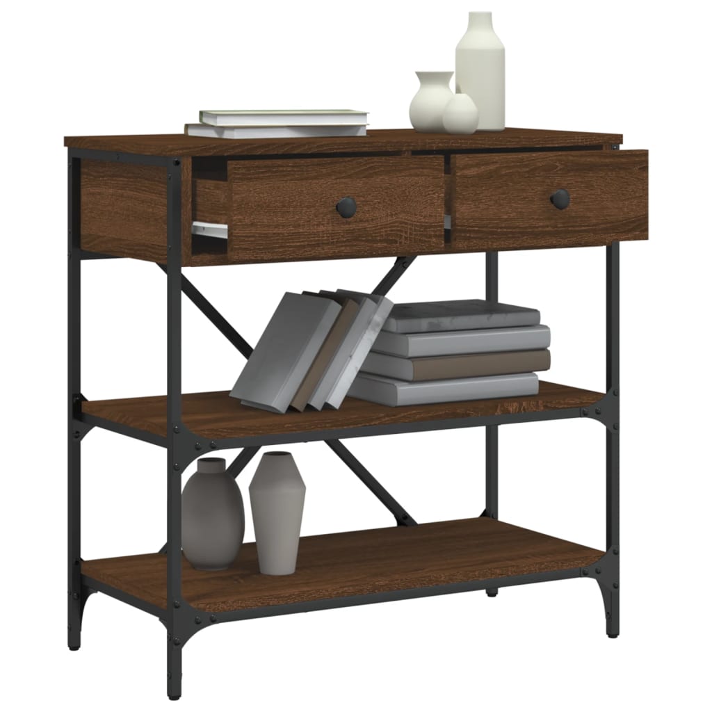 Wandtafel 75x34,5x75 cm bewerkt hout bruin eikenkleur is nu te koop bij PeponiXL, paradijselijk wonen!