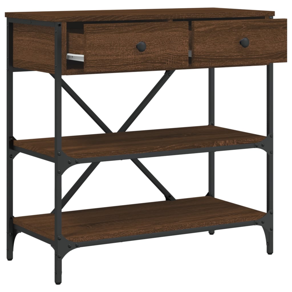 Wandtafel 75x34,5x75 cm bewerkt hout bruin eikenkleur is nu te koop bij PeponiXL, paradijselijk wonen!