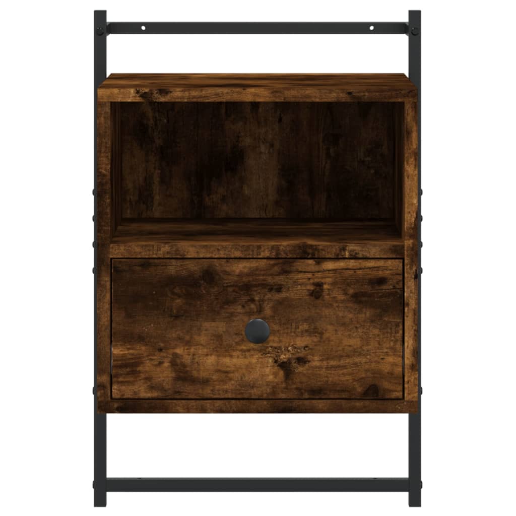 Nachtkastje wandgemonteerd 40x30x61 cm hout gerookt eikenkleur is nu te koop bij PeponiXL, paradijselijk wonen!