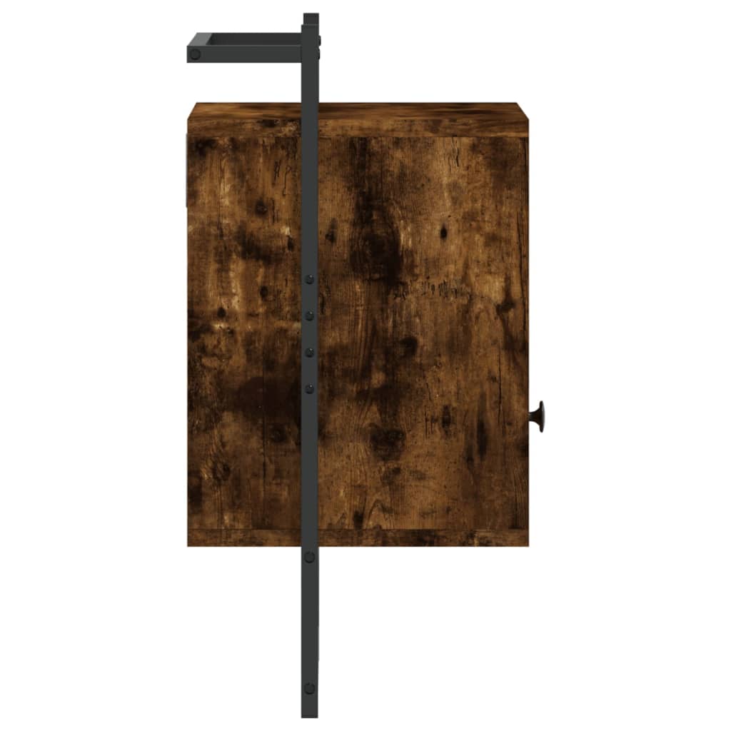Nachtkastje wandgemonteerd 40x30x61 cm hout gerookt eikenkleur is nu te koop bij PeponiXL, paradijselijk wonen!