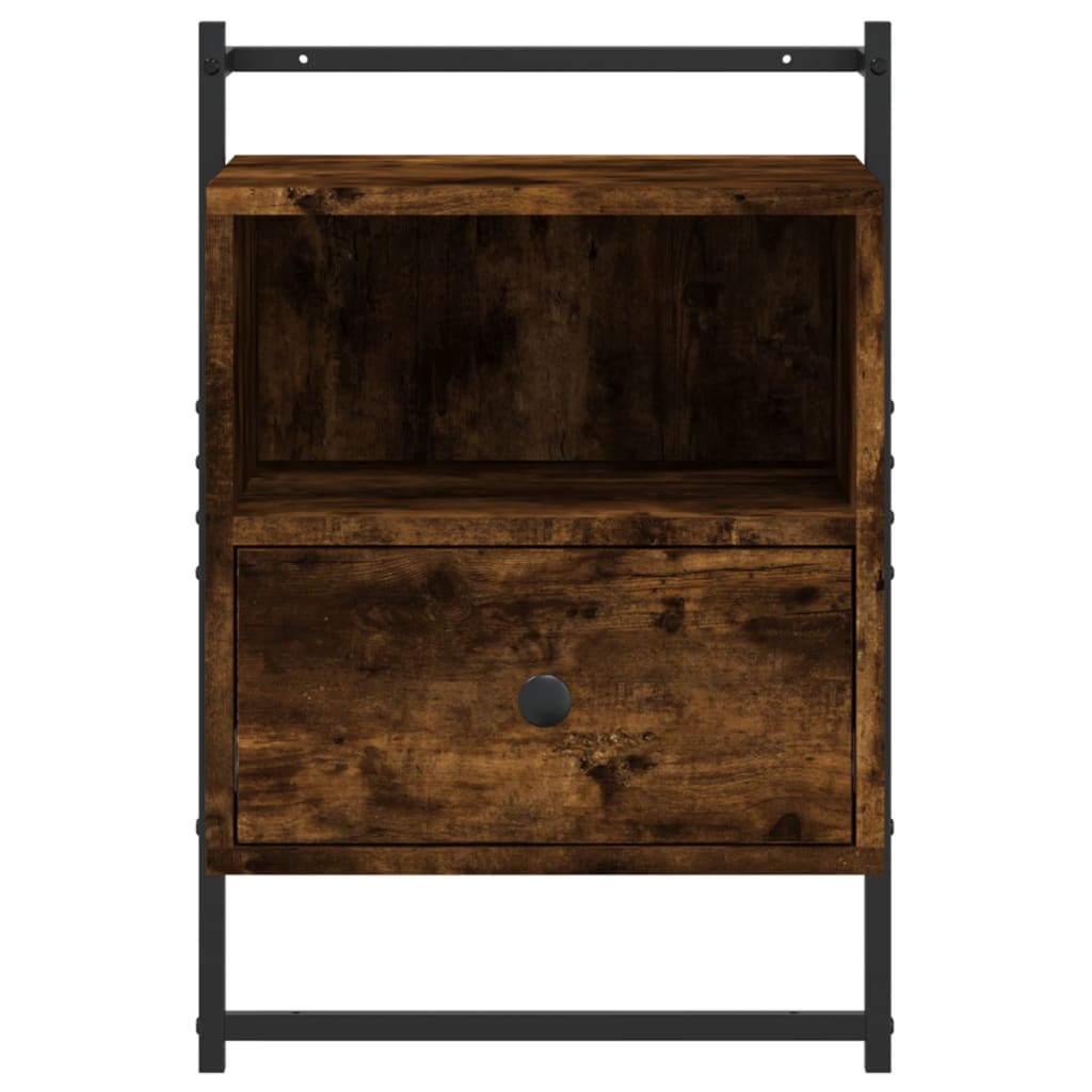 Nachtkastjes 2 st wandgemonteerd 40x30x61 cm hout gerookt eiken is nu te koop bij PeponiXL, paradijselijk wonen!