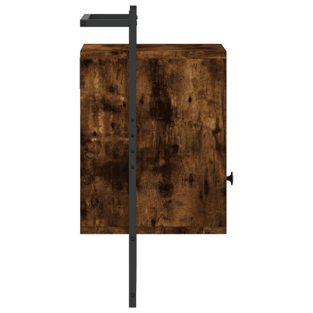 Nachtkastjes 2 st wandgemonteerd 40x30x61 cm hout gerookt eiken is nu te koop bij PeponiXL, paradijselijk wonen!