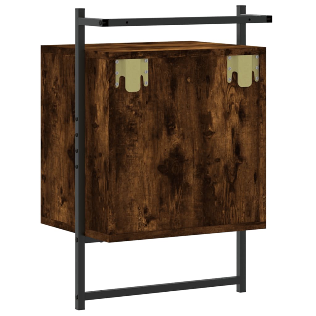 Nachtkastjes 2 st wandgemonteerd 40x30x61 cm hout gerookt eiken is nu te koop bij PeponiXL, paradijselijk wonen!