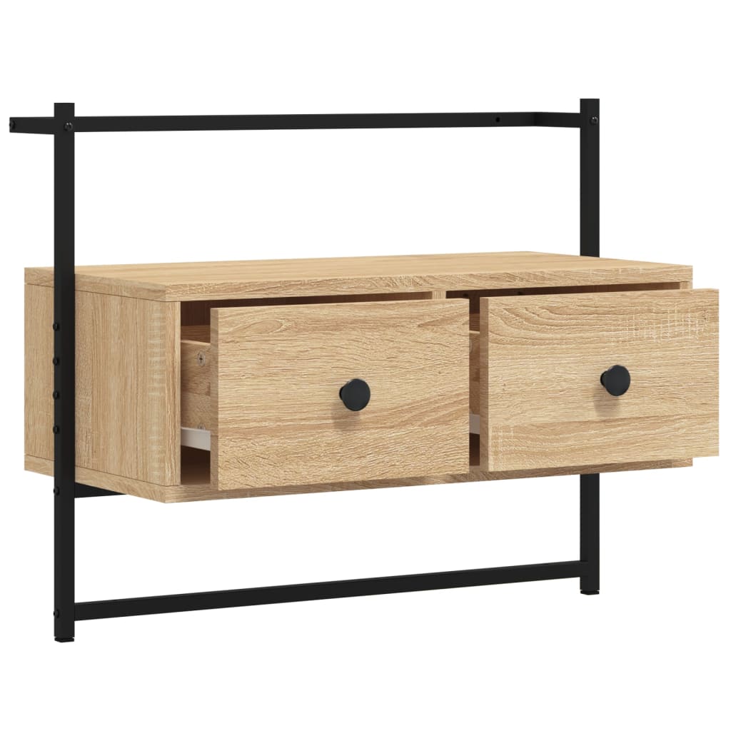 Tv-meubel wandgemonteerd 60,5x30x51 cm hout sonoma eikenkleurig is nu te koop bij PeponiXL, paradijselijk wonen!