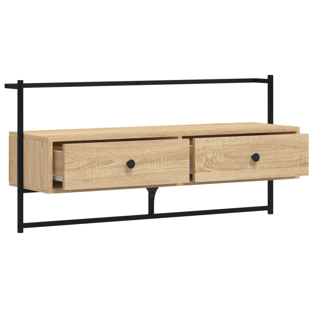 Tv-meubel wandgemonteerd 100,5x30x51 cm hout sonoma eikenkleur is nu te koop bij PeponiXL, paradijselijk wonen!