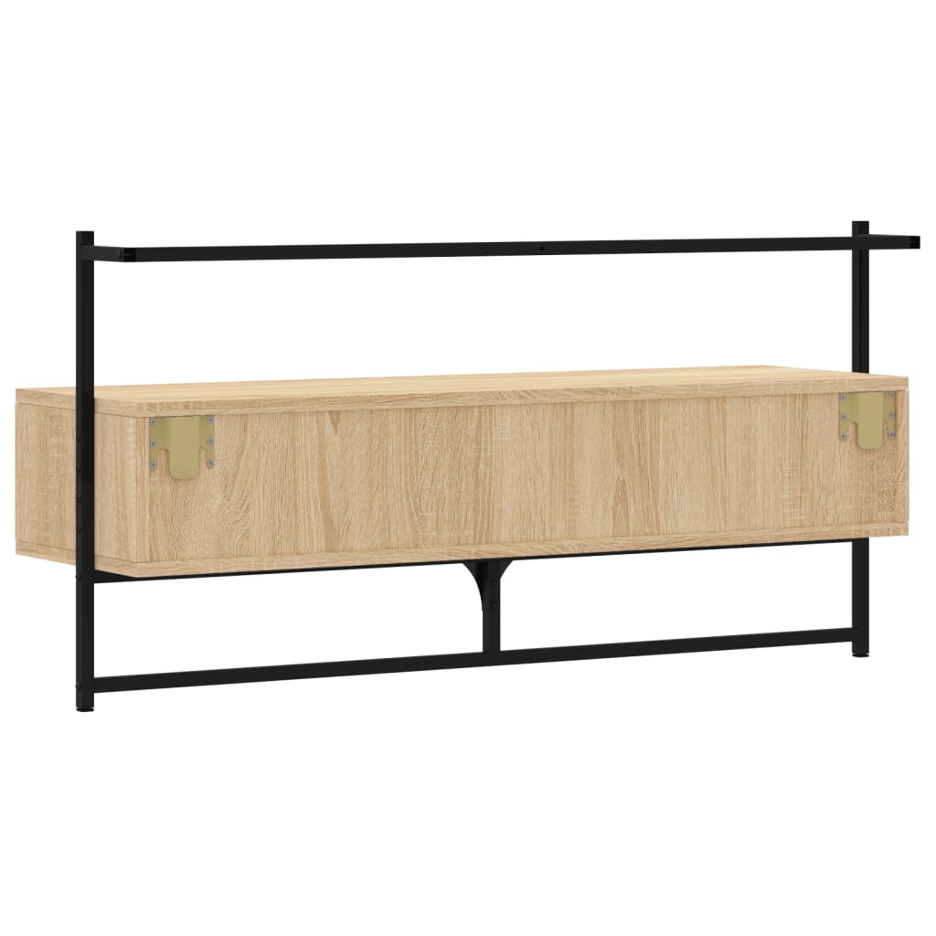 Tv-meubel wandgemonteerd 100,5x30x51 cm hout sonoma eikenkleur is nu te koop bij PeponiXL, paradijselijk wonen!