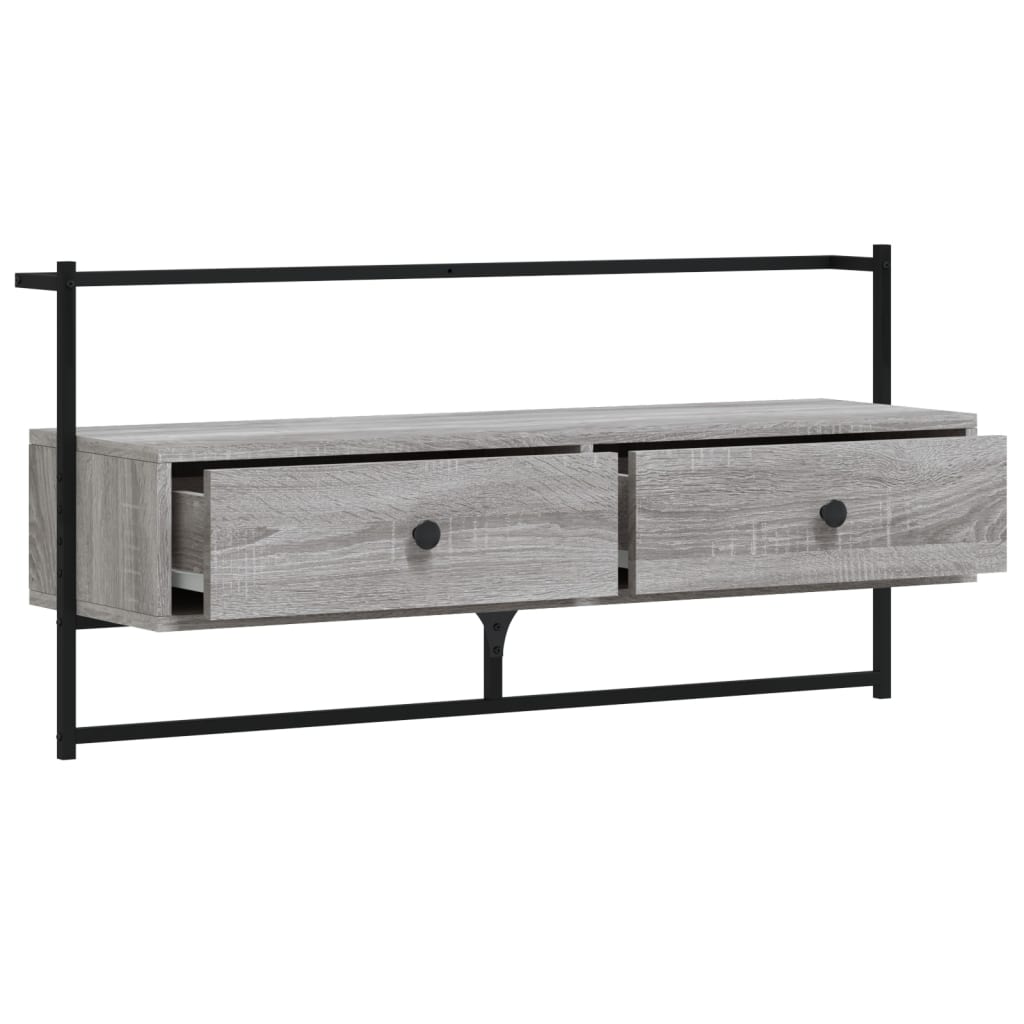 Tv-meubel wandgemonteerd 100,5x30x51 cm hout grijs sonoma eiken is nu te koop bij PeponiXL, paradijselijk wonen!