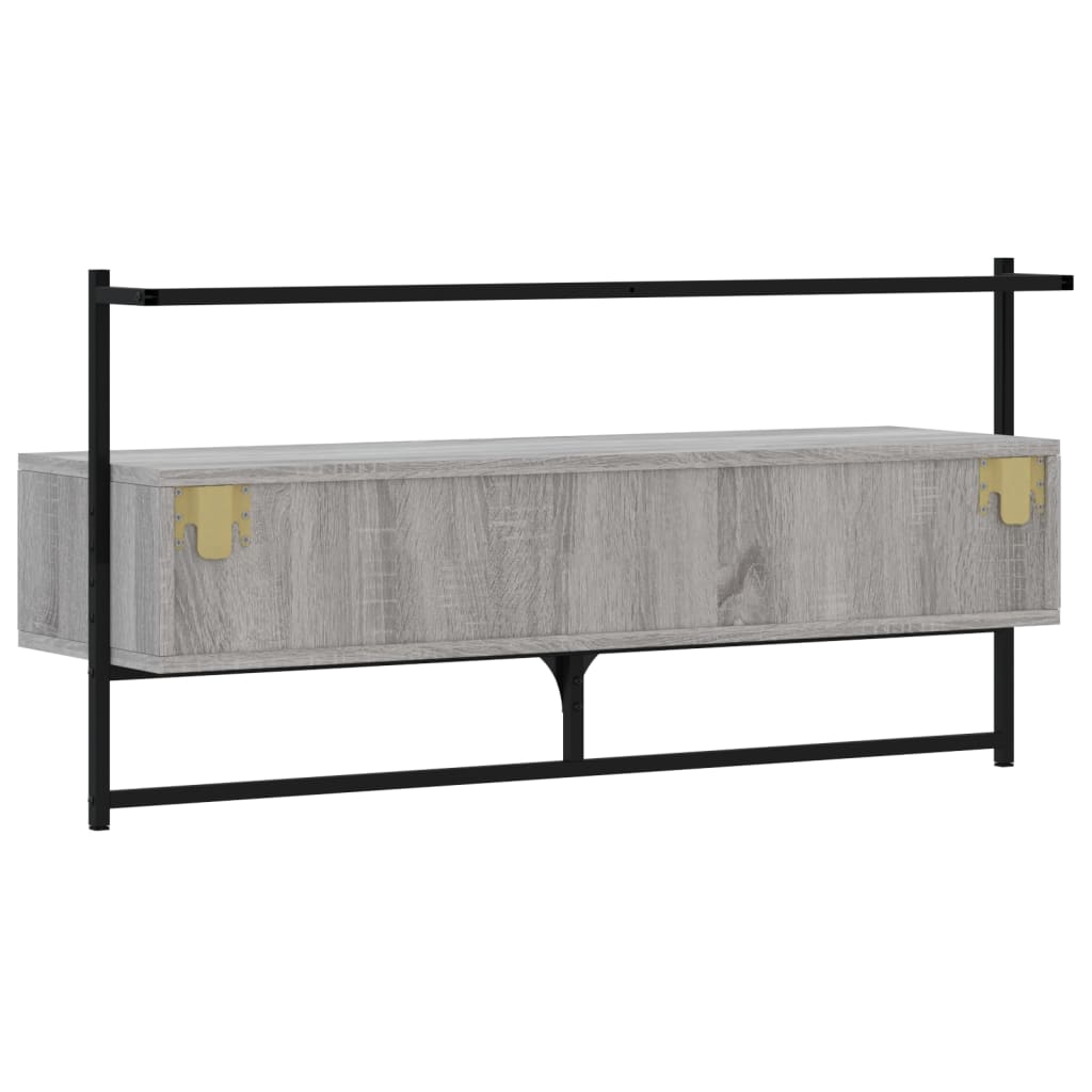 Tv-meubel wandgemonteerd 100,5x30x51 cm hout grijs sonoma eiken is nu te koop bij PeponiXL, paradijselijk wonen!