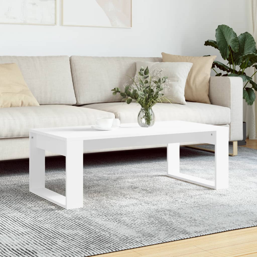 Salontafel 102x50x35 cm bewerkt hout wit is nu te koop bij PeponiXL, paradijselijk wonen!