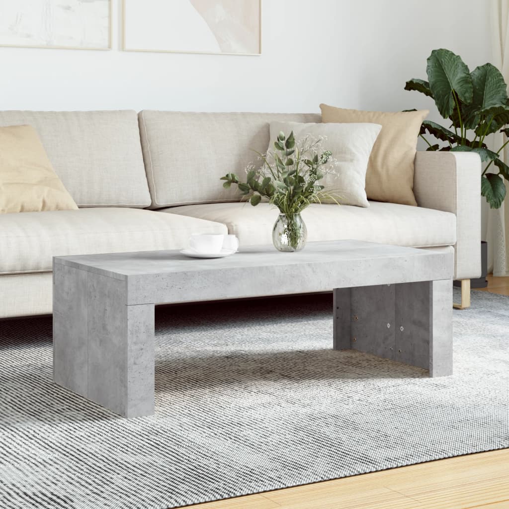 Salontafel 102x50x36 cm bewerkt hout betongrijs is nu te koop bij PeponiXL, paradijselijk wonen!